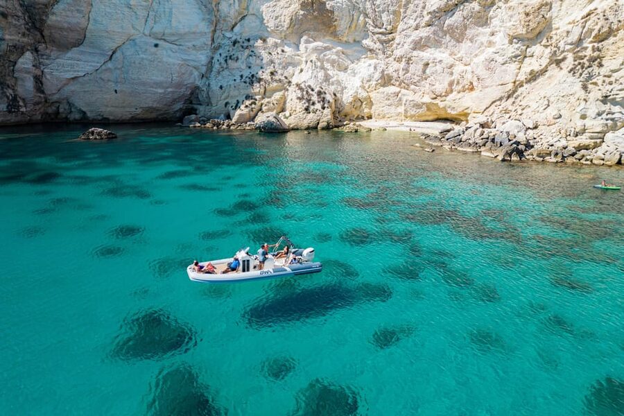 Cagliari: Zodiac Boat Tour, 3-4 SwimStops, Wine & Snorkeling - Seeing Devil’s Saddle from the sea