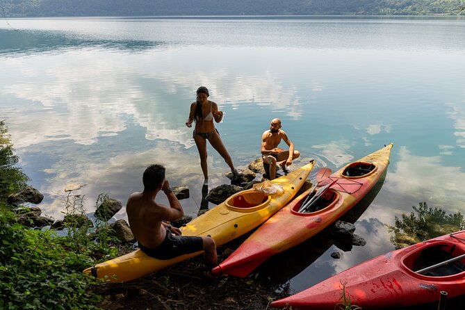 Castel Gandolfo Lake Kayak and Swim Tour - The forest stop, swim, water, and pizza