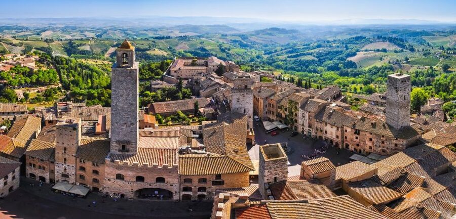 Florence: Pisa, Siena, S. Gimignano, Chianti Wine & Lunch - The Chianti hills from the coach window