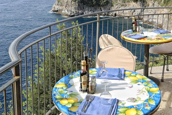 From Naples: Sorrento, Positano & Amalfi Coast – Small Group Tour - Lunch with a coastal view
