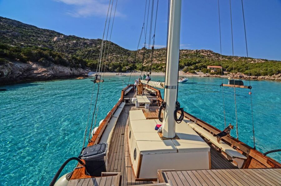 From Palau or La Maddalena: Archipelago Sailing Ship Tour - Santa Maria: swim from the boat