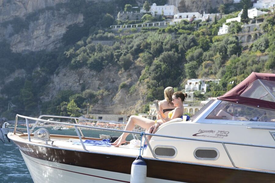 From Positano: Sorrento Coast & Capri Full-Day Trip by Boat - The Sorrentine Peninsula from the water