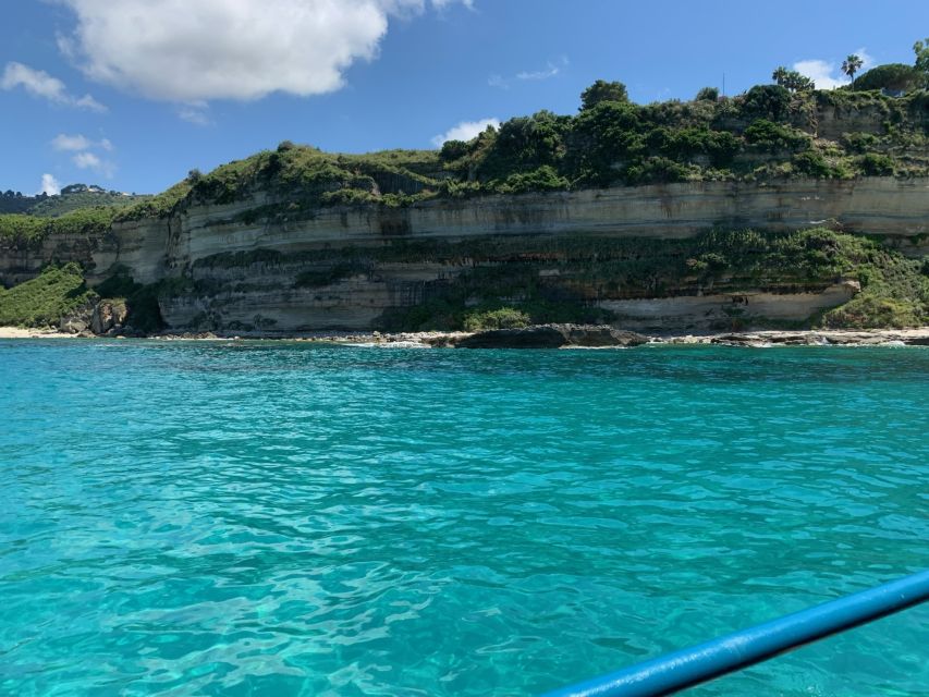 From Tropea: Capo Vaticano boat tour with snorkel & aperitif - Caves, bays, and the old ports along the coast