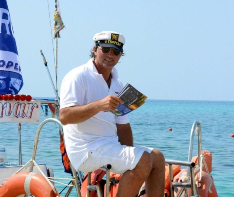 From Tropea: Capo Vaticano boat tour with snorkel & aperitif - A second swim near Tropea Beach