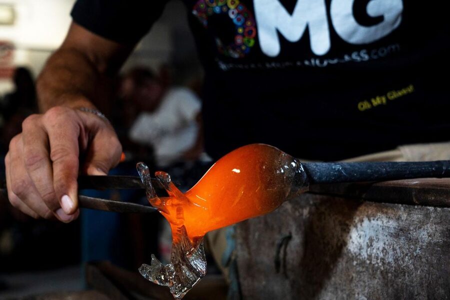 Glass Blowing Show Visit Murano Glass Factory & Showroom OMG - The 500-square-metre OMG showroom