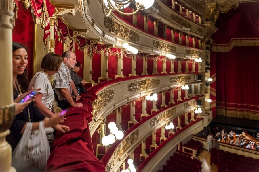 Milan: La Scala Theater & Museum Guided Experience - Looking into the auditorium from the third-level boxes