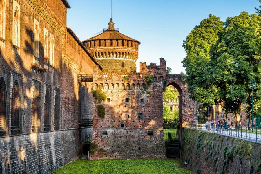 Milan: Sforza Castle Entry Ticket with Digital Audio Guide - The castle grounds and fortress setting