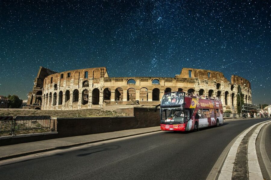 Rome: City Highlights Open-Top Bus Night Tour - Timing, boarding, and evening plans
