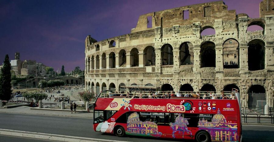 Rome: City Highlights Open-Top Bus Night Tour - The Colosseum is the nighttime centerpiece
