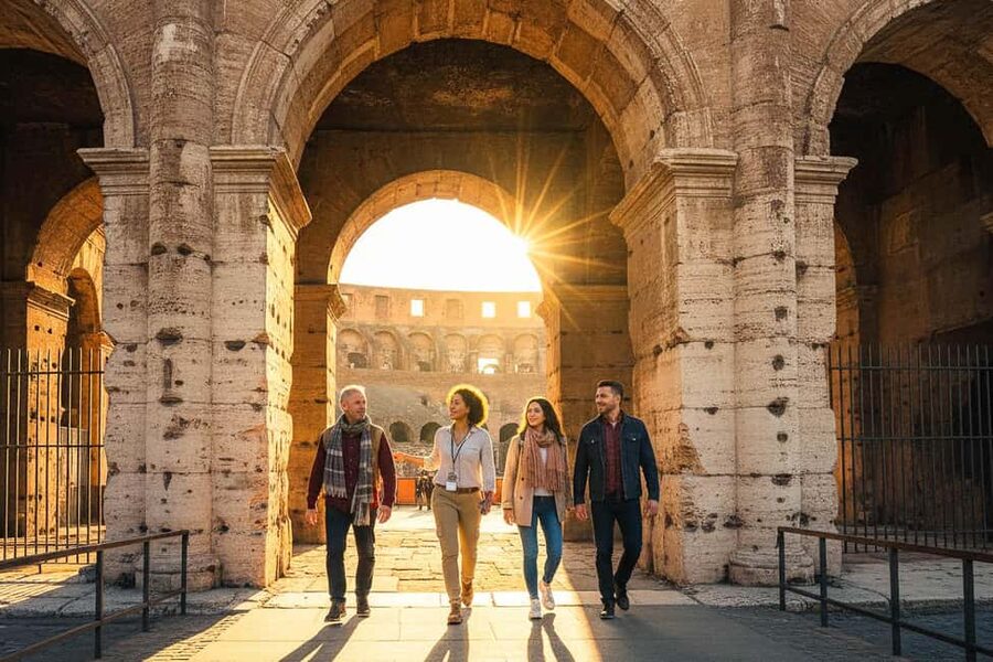 Rome: Colosseum Arena Twilight Tour & Imperial Forum Visit - Meeting point and practical preparation