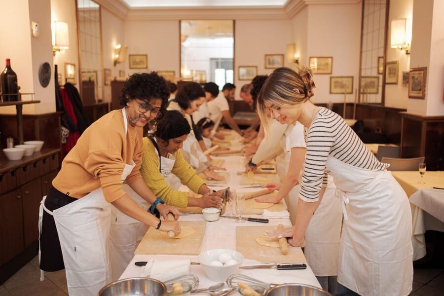 Rome: Fettuccine Pasta Cooking Class in Rome's City Center - Making pasta beside Piazza Navona