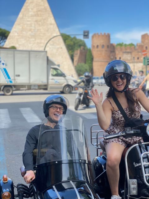 Rome: Highlights Vespa Sidecar Tour with Coffee and Gelato - The Pyramid of Cestius, Rome’s unexpected ancient landmark
