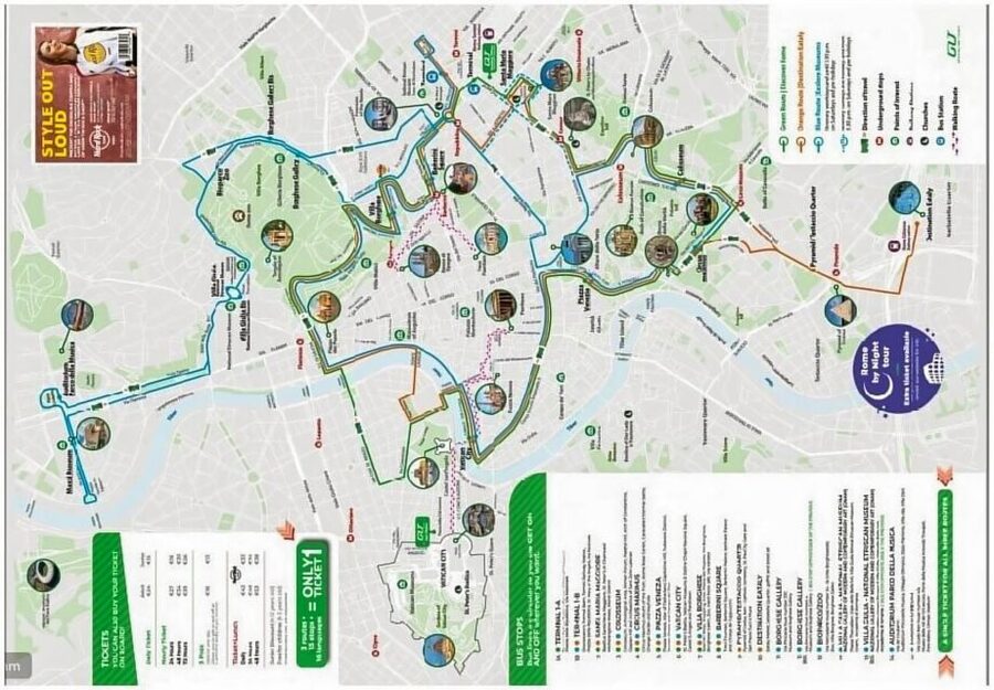 Rome:Hop-On Hop-Off Panoramic Open Bus Ticket 3 Circuits x 1 - Orange Route: Testaccio, Eataly, and food-focused Rome