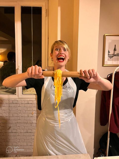Rome: Pasta Making Class with Wine, Limoncello, and Dessert - Making pasta beside the Pantheon