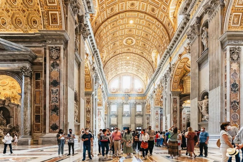 Rome: St. Peter's Basilica, Papal Tombs, and Dome Climb Tour - Inside the Basilica: marble, mosaics, and scale