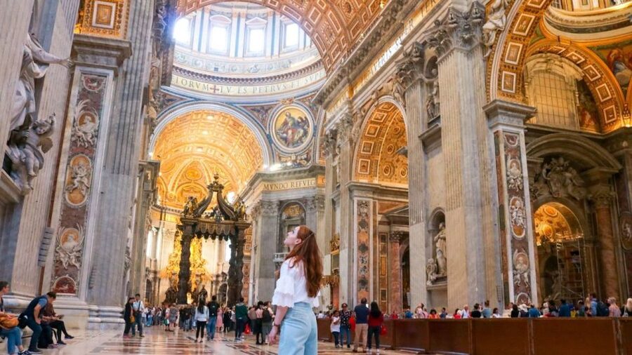Rome: Vatican Museums and St. Peter’s Tour with Dome Climb - Entering St. Peter’s Basilica after security