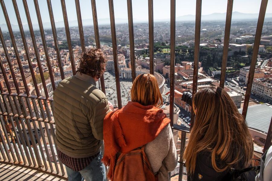 Vatican: St. Peter’s Basilica, Dome Climb & Papal Tombs Tour - Rome from the roof of St. Peter’s