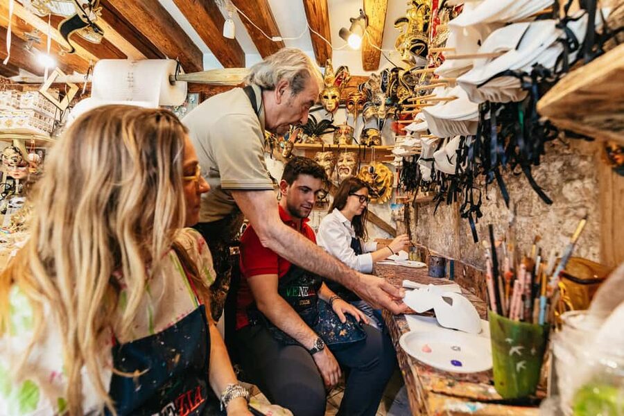Venice: Carnival Mask Workshop - Painting, drying, and adding detail