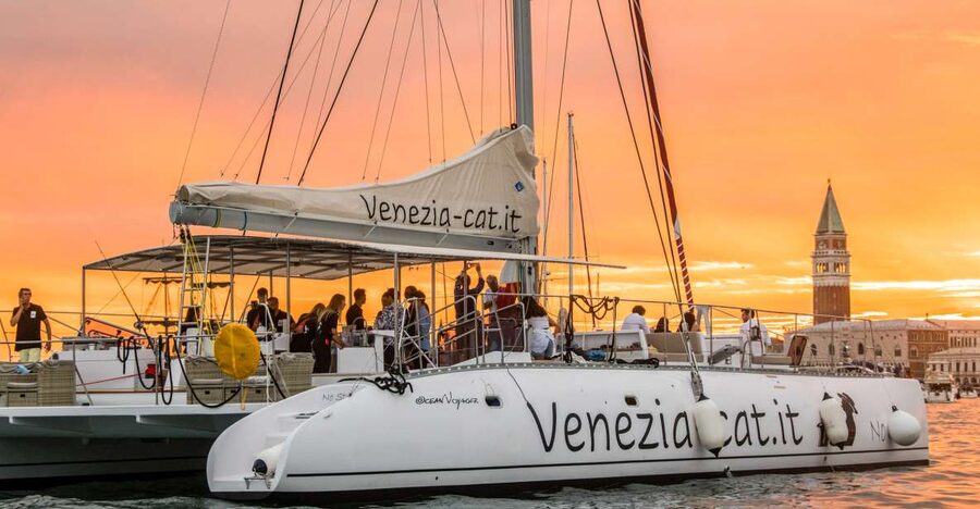 Venice: Catamaran Sunset Jazz Cruise with Aperitivo - San Marco Bay gives you Venice at its grandest