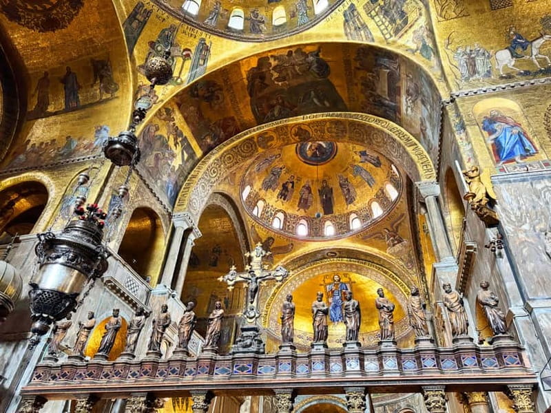 Venice: St. Mark's Basilica Guided Tour and Terrace Option - Inside the Basilica: gold, domes, and details
