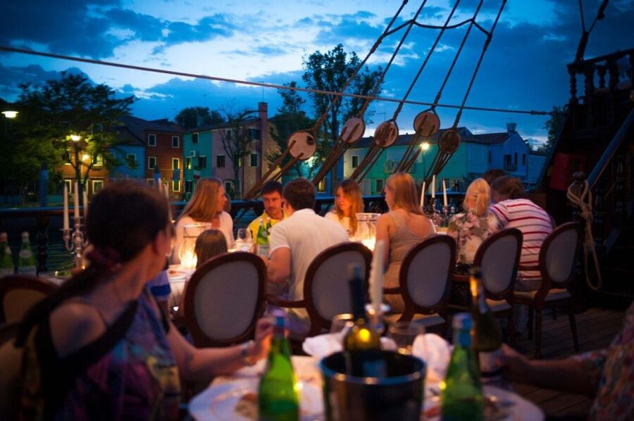 Venice: Venetian Lagoon Tour and Galleon Dinner - Boarding beside Venice’s Museo Navale